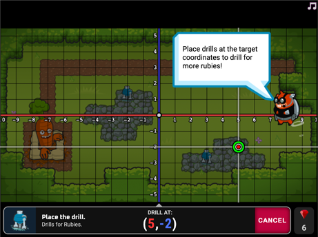 Game Over Gopher screenshot showing the Ruby Drill placed on the correct coordinates